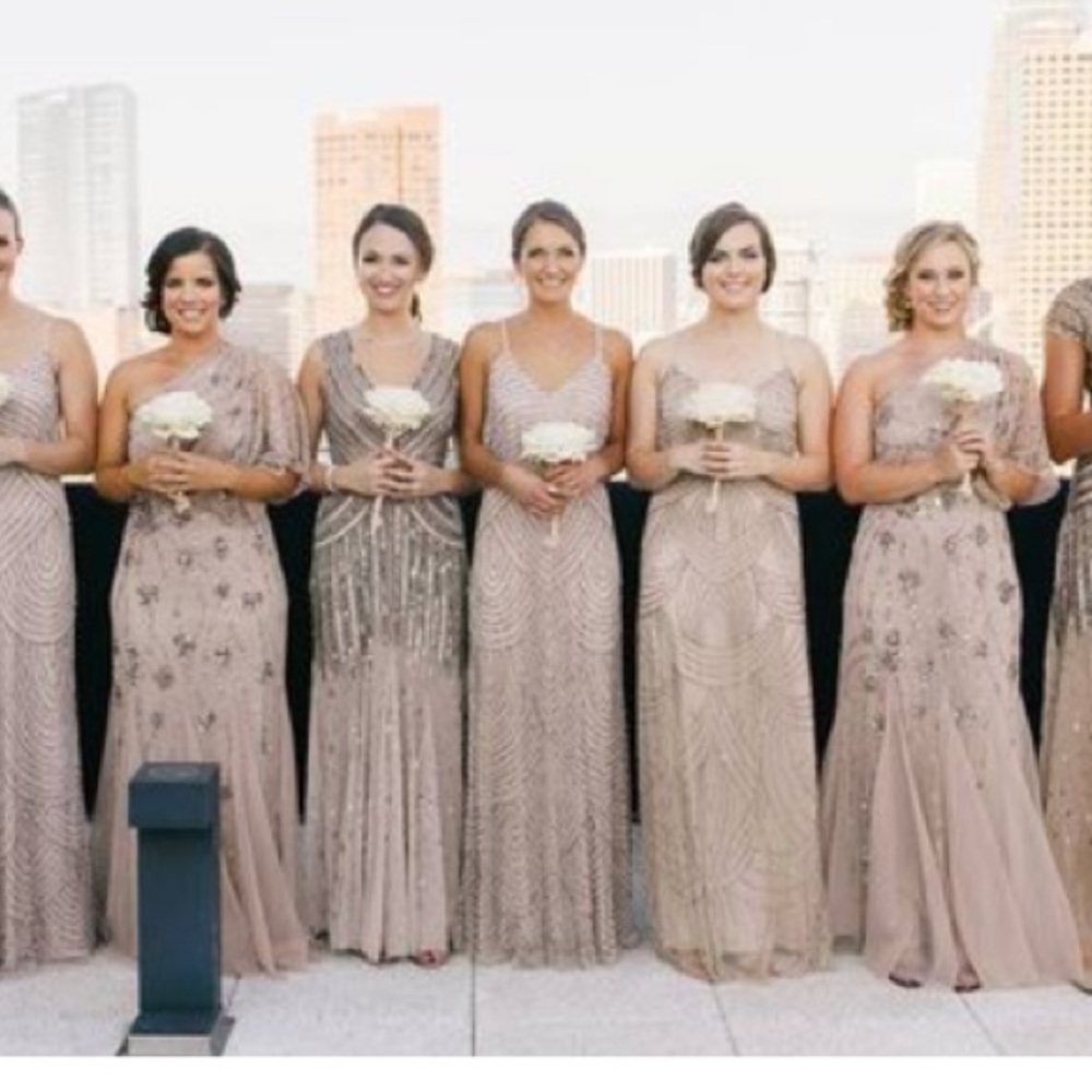 Adrianna Papell nude long dress one shoulder - Picture 6 of 8